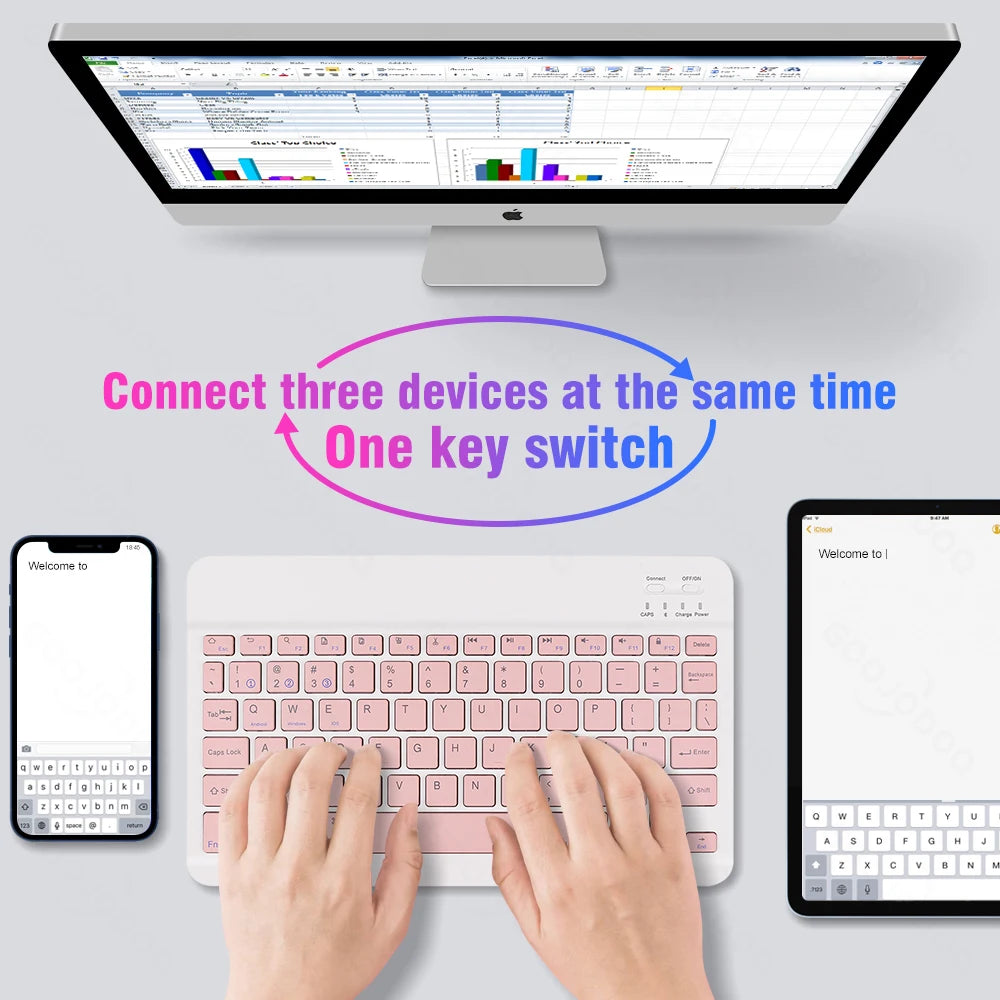 Bluetooth Keyboard Wireless Keyboard and Mouse Teclado for iPad 10th 2022 Xiaomi Samsung Huawei Tablet Android IOS Windows