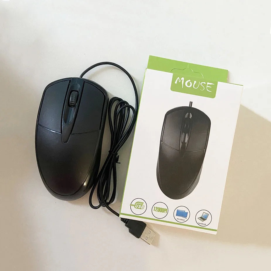Mouse USB Optical Wired Mouse Laptop Home Office Anti Slip Roller 3D 1200DPI Game Mause Computer Accessories for PC Desktop