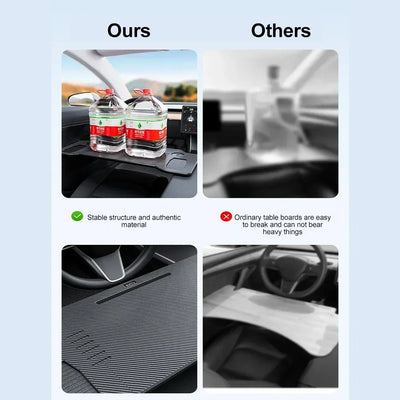 Car Laptop Desk Folding Steering Wheel Table Food Tray For Tesla Model 3 / Y Auto Steering Wheel Laptop Desk Drinks Tray Holder
