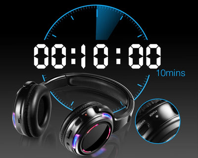 Silent Disco Headphones Compete System 200m Led Wireless Earphones 5 Headset + 200m Transmitter HD Sound No Lag for TV Watching