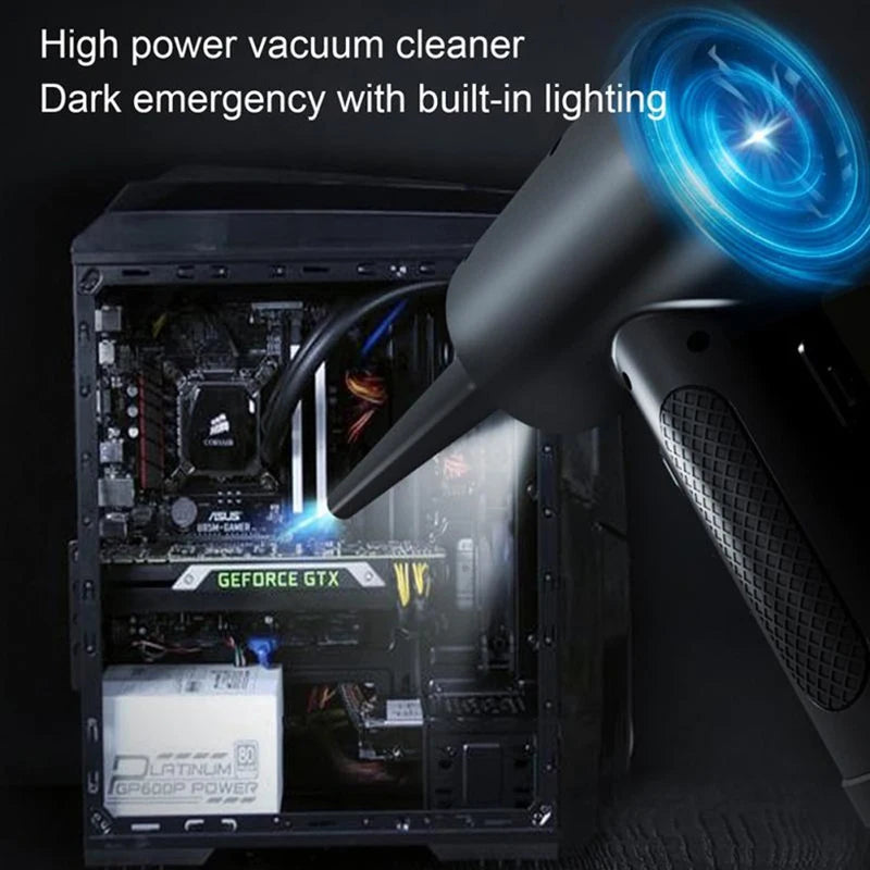 Protable Air Duster for Computer Cleaning 51000RPM Cordless Compressed Air Blower with LED Light for PC computers Keyboard Clean
