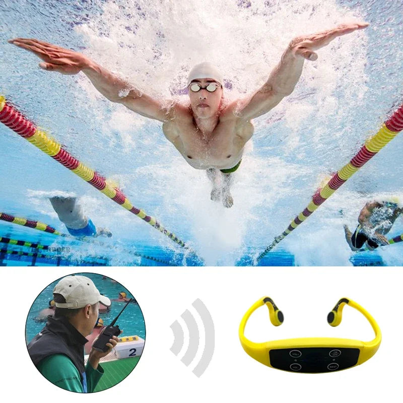 H-906A Bone Conduction Earphones Swimming Receiver Portable Light H-900A FM Transmitter Headphone