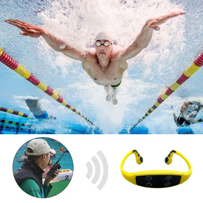 H-906A Bone Conduction Earphones Swimming Receiver Portable Light H-900A FM Transmitter Headphone