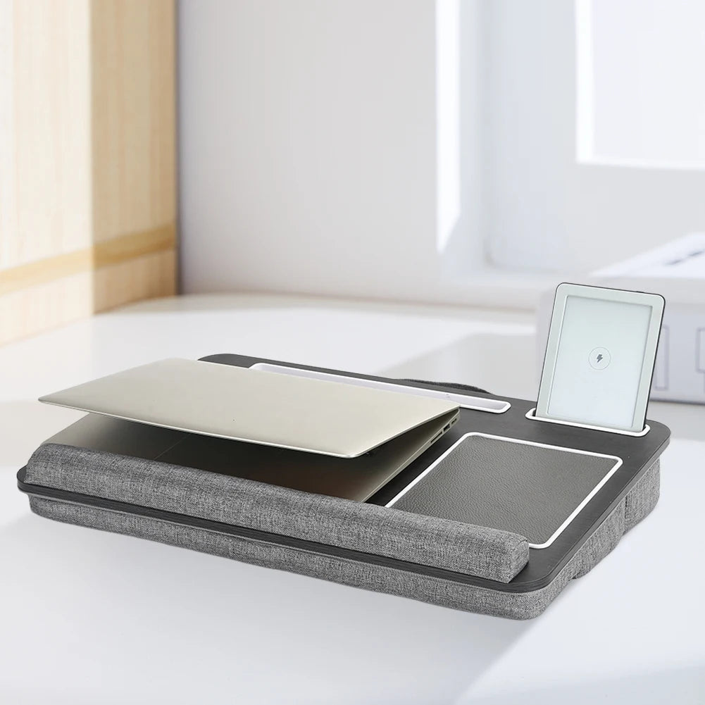Portable Lap Laptop Desk with Pillow Cushion Home Office Lap Desk with Mouse Pad and Phone Holder Fits Up To 17.3 Inches Laptop
