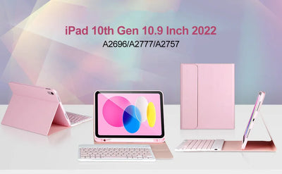 iPad 10th Gen Case with Keyboard Wireless Detachable Folio Keyboard Cover with Mouse Pencil Slot for iPad 10th Gen 10.9Inch 2022