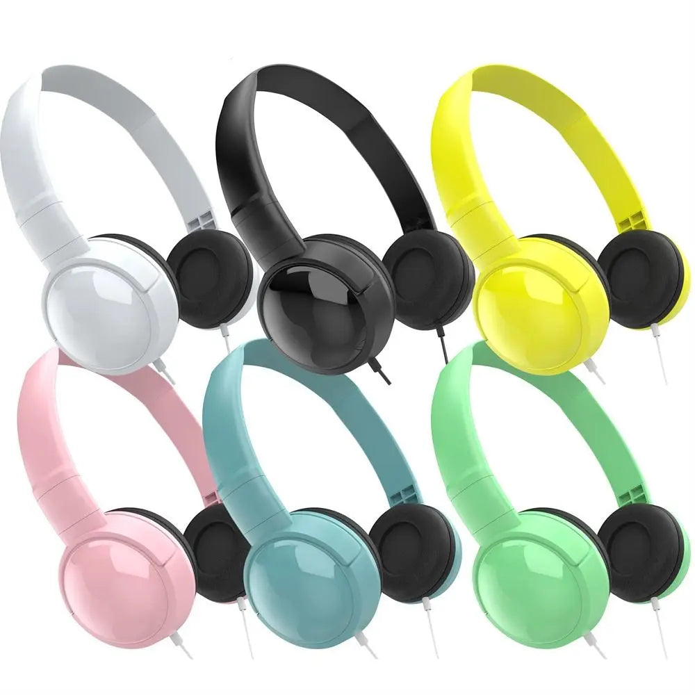 3.5mm Adjustable Headphones Kids Over Ear Stereo Headband Gaming Girl Gift for Mobile Tablet