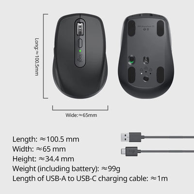 Logitech Master Series MX Anywhere 3S Bluetooth Wireless Silent Mouse Soft sound Office Female Tablet