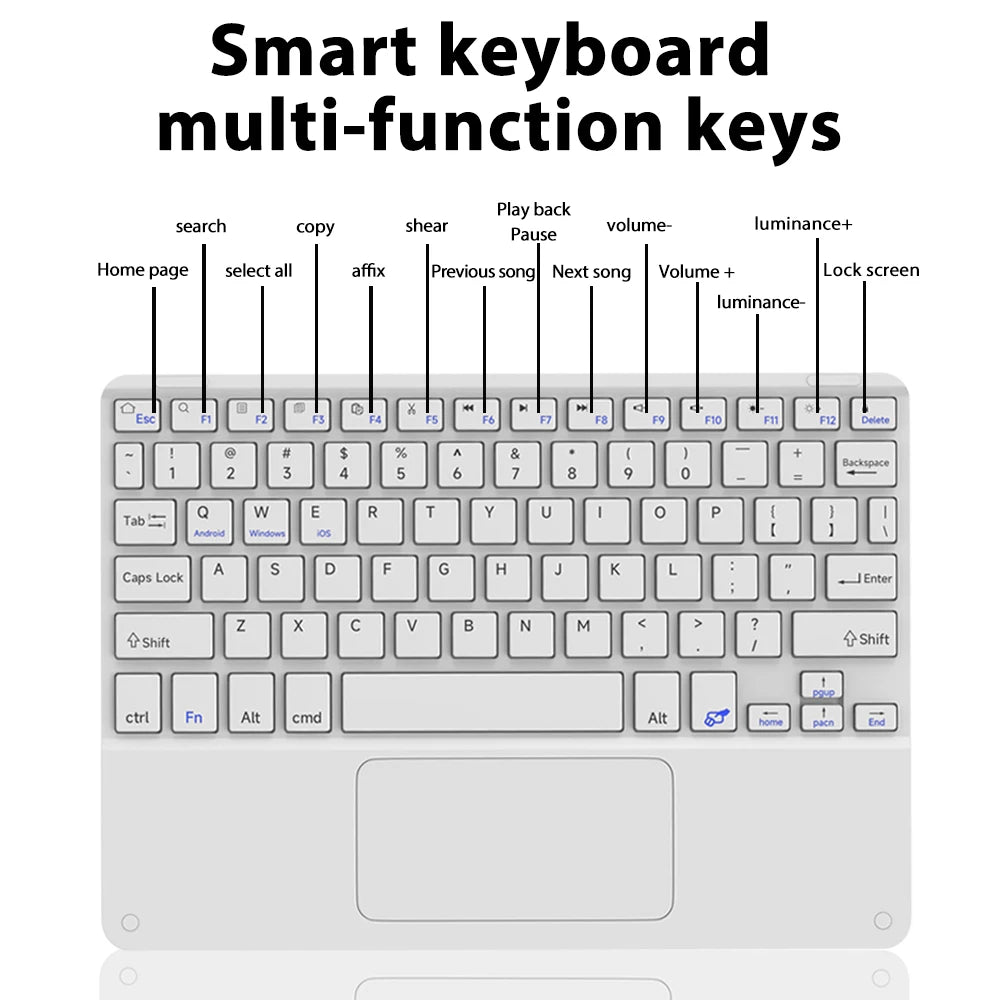 Wireless Keyboard with Touchpad for Android iOS Windows Bluetooth Keyboard and Mouse For Samsung Apple Lenovo Phone Tablet