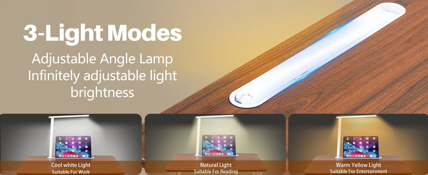 Laptop Desk for Bed Lap Desk with LED Desk Light, Adjustable Tablet Bed Table with Foldable Legs Storage Drawer, Breakfast Servi