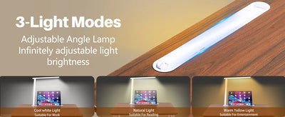 Laptop Desk for Bed Lap Desk with LED Desk Light, Adjustable Tablet Bed Table with Foldable Legs Storage Drawer, Breakfast Servi