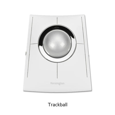 Kensington Wireless/Wired Mouse Trackball SlimBlade Pro White Ergonomic Design for Both Hand for CAD K72084