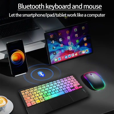 Wireless Backlight Keyboard And Mouse With Touchpad For Apple Huawei Samsung Xiaomi Rechargeable Ultra-Thin Tablet Teclado