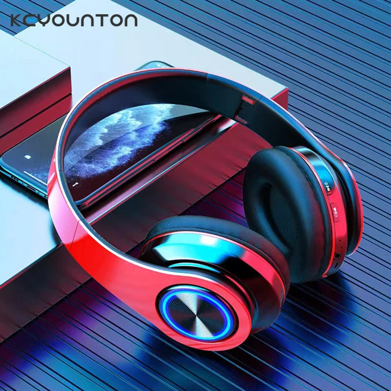 B39 Wireless Illuminated Headset Over-ear HiFi Stereo Headphones Foldable Gaming Headset For Airplane Travel Work Workout Home