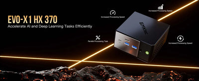 GMKtec EVO-X1 Mini PC AMD AI 9 HX 370 Win11 Pro LPDDR5X