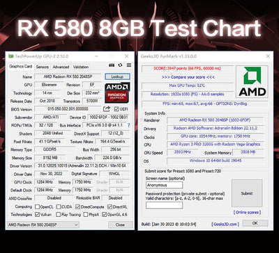 MLLSE AMD RX 580 8GB 2048SP Gaming Graphics Card GDDR5 256Bit PCI-E 3.0 ×16 8Pin Radeon GPU Rx 580 Video Card Placa De Video