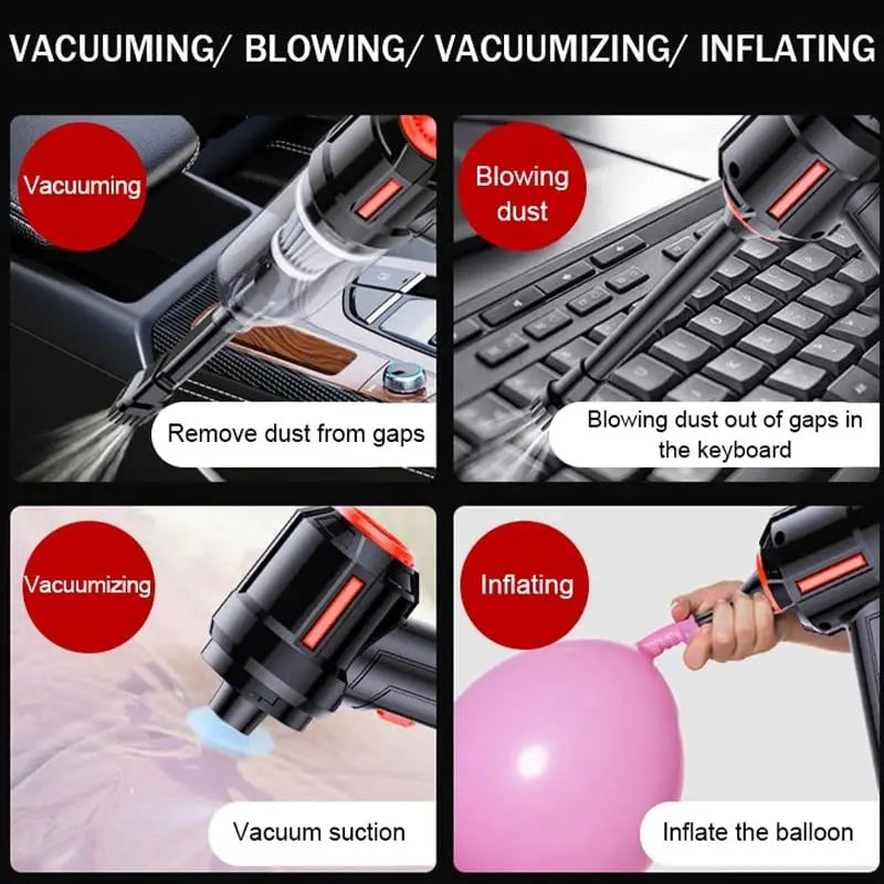 Vacuum Cleaner & Air Blower 2in1 Cordless Mini Air Duster Electric Cleaner Tool for Computer Keyboard PC Piano Pet Laptop