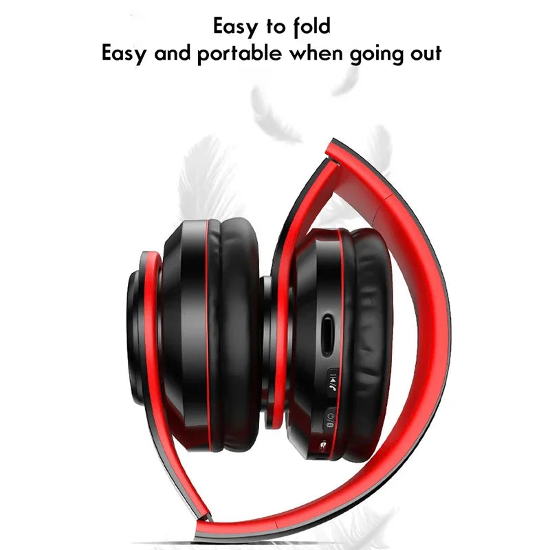 B39 Wireless Illuminated Headset Over-ear HiFi Stereo Headphones Foldable Gaming Headset For Airplane Travel Work Workout Home