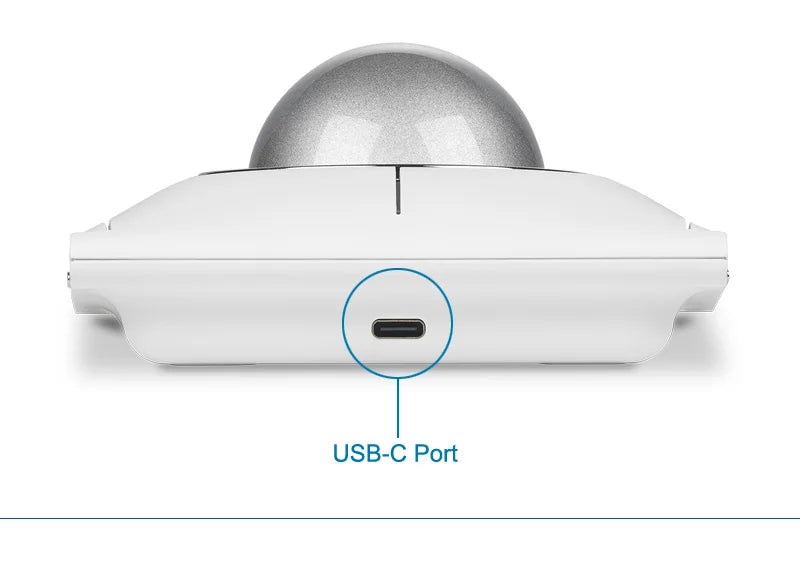 Kensington Wireless/Wired Mouse Trackball SlimBlade Pro White Ergonomic Design for Both Hand for CAD K72084