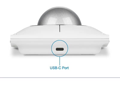 Kensington Wireless/Wired Mouse Trackball SlimBlade Pro White Ergonomic Design for Both Hand for CAD K72084
