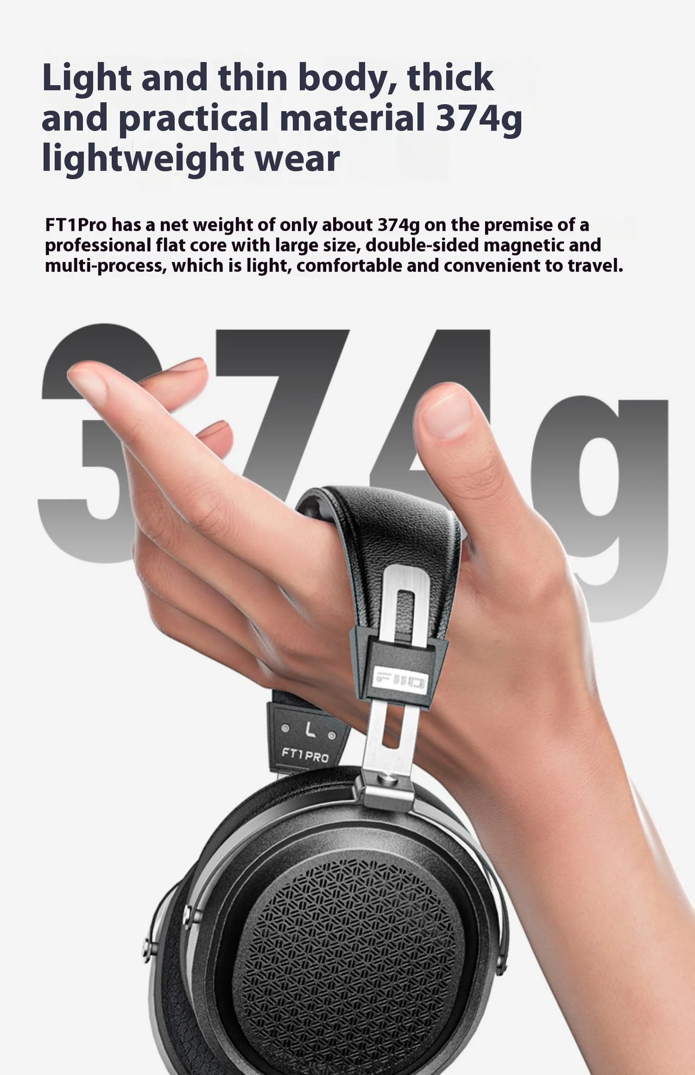 Fiio FT1 Pro Black And Blue Headphones Open Flat Diaphragm Wired Earphones 3.5mm/4.4mm Interchangeable HIFI Custom Headsets