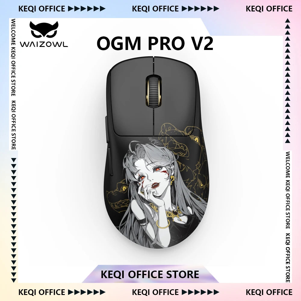 Waizowl OGM Pro V2 Gaming Mouse Customize Wireless Three-Mode Paw3950 30000dpi Lightweight Gaming Mouse E-sports Ergonomic