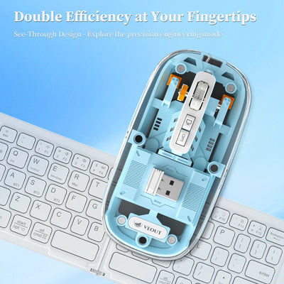 VEOUT E3 Silent Wireless Mouse - Quiet Computer Mice Wireless Mouse for Office Use Comfortable Ergonomic Design