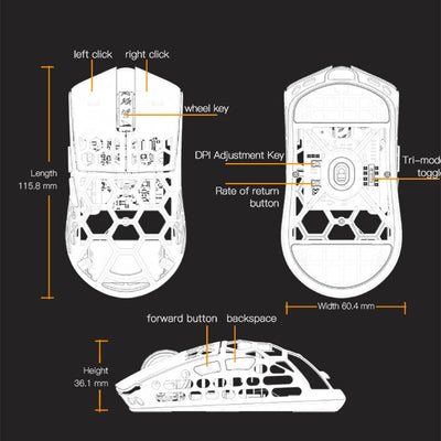 M2 Pro Gaming Mouse Darmoshark Magnesium Alloy Wireless 8K Tri-Mode Computer Game Macro Mouse N52840 PAW3950 40g lightweight