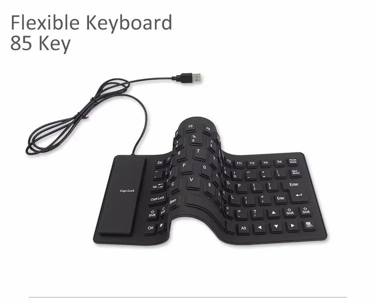 85 Keys Silicon Soft Keyboard USB Plug Play  Wired Gamer Waterproof Russian Keyboard Tablet Desktop Pad PC Tablet