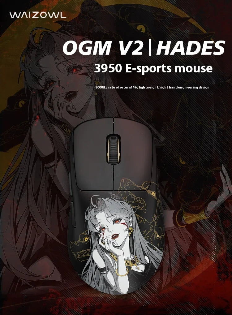 Waizowl Ogm Pro V2 Mouse Three-Mode Wireless Paw3950 30000dpi Gaming Mouse Lightweight Customize Mouse For Desktop Computer Gift