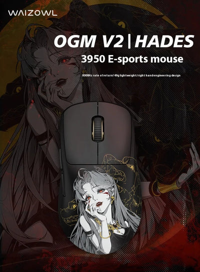Waizowl Ogm Pro V2 Mouse Three-Mode Wireless Paw3950 30000dpi Gaming Mouse Lightweight Customize Mouse For Desktop Computer Gift