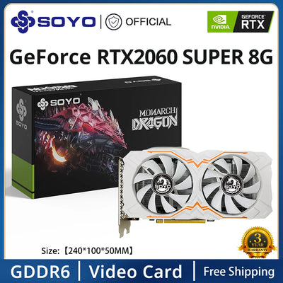 SOYO World Premiere Nvidia Geforce RTX 2060 SUPER GDDR6 8G Graphics Card 256Bit White Video Gaming Card Full New GPU RGB Card