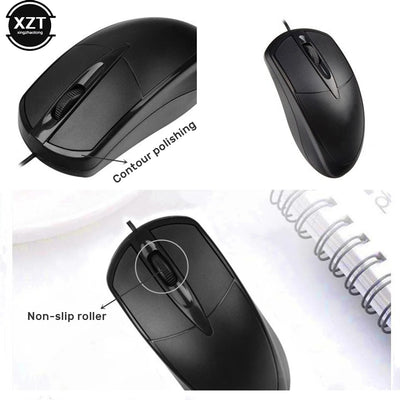 Ultra Thin USB Wired Mouse 1000 DPI Mice Mute Button For Laptop PC Wired Mouse For MacBook Air Pro Computer Peripherals