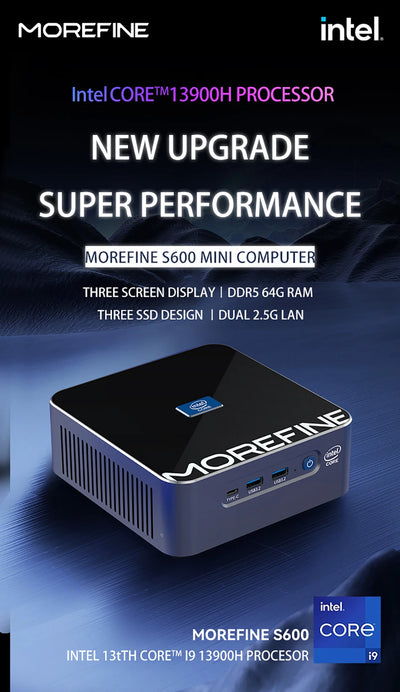 MOREFINE S600 13th Gen Intel  i9 12900HK Mini PC