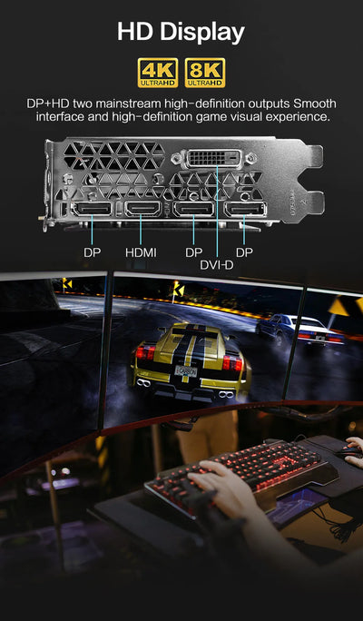 MLLSE Geforce GTX 1070 8GB Graphics Card GDDR5 256Bit PCI-E 3.0×16 8Pin Radeon GPU GTX 1070 Gaming Video Card Placa De Video