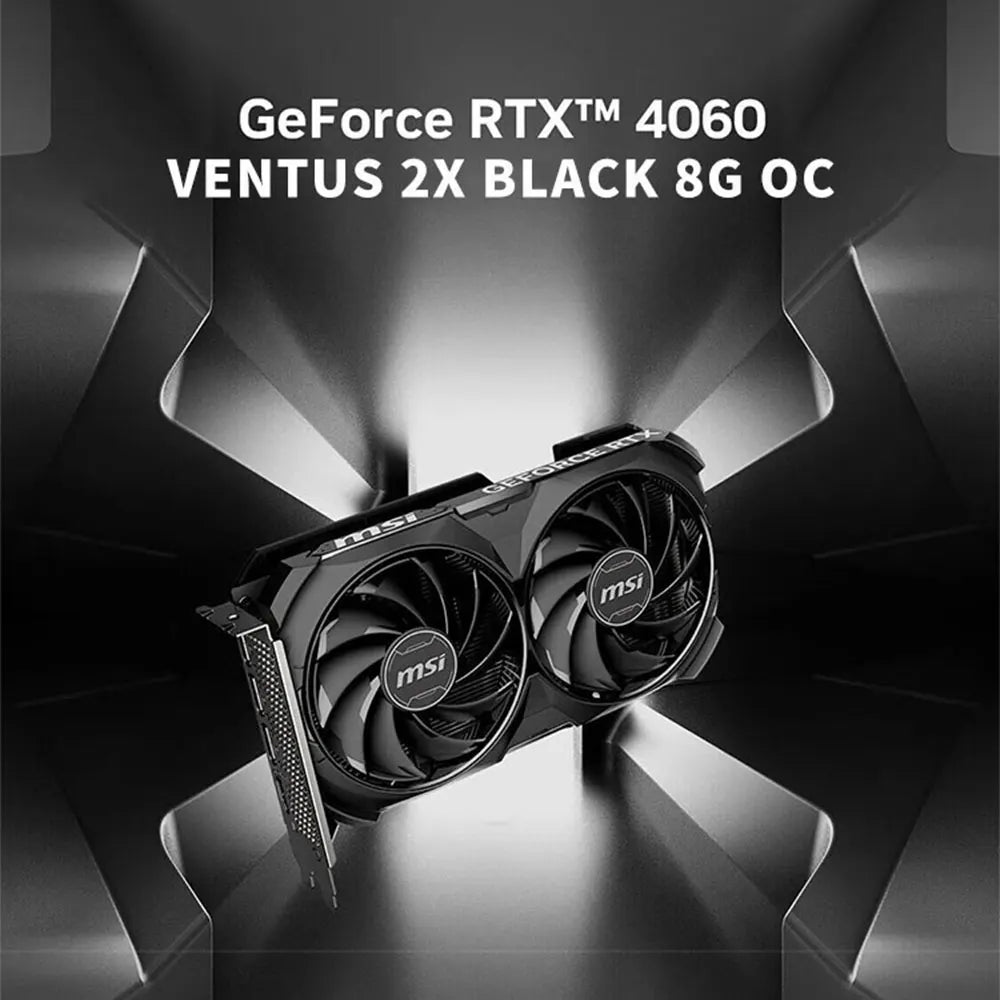 MSI RTX4060 VENTUS 2X BLACK 8G OC Gaming New Graphic Card GDDR6 rtx 4060 8G Gaming Video Card 8Pin 128 Bit RTX4060 placa de víde