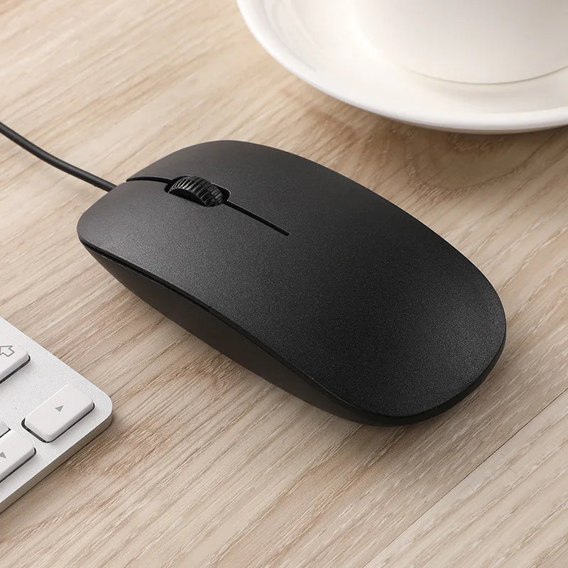 Ultra Thin USB Wired Mouse 1000 DPI Mice Mute Button For Laptop PC Wired Mouse For MacBook Air Pro Computer Peripherals