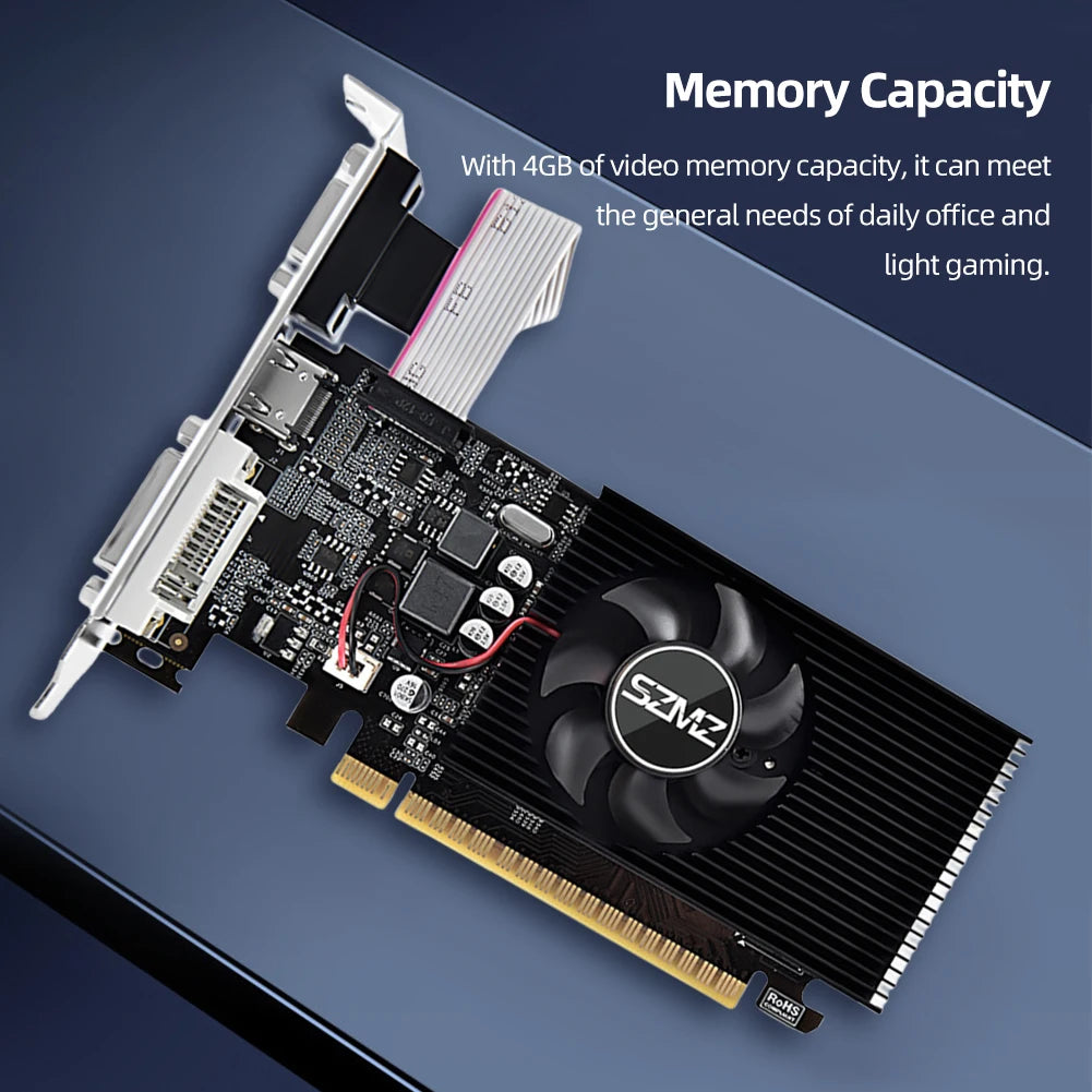 GT730 4GB DDR3 128Bit/64Bit Gaming Video Card with HDMI VGA DVI Port PCI-E2.0 16X PC Graphics Card GT610 1/2GB GPU Display Cards