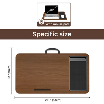 Home Office Pro Lap Desk with Mouse Pad and Phone Holder 21.1x12inch PORTABLE LIGHTWEIGHT