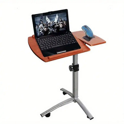 Mobile Rolling Laptop Desk Bedside Stand Height Adjustable Computer Laptop Table