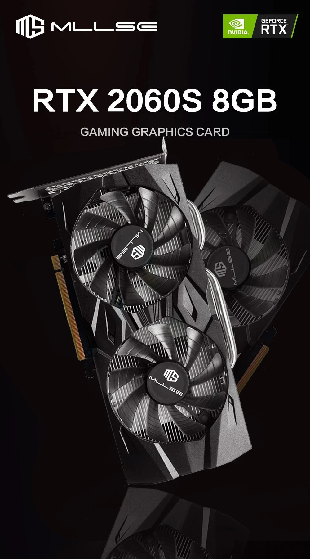 MLLSE RTX 2060 Super 8GB Graphics Card GDDR6 256 Bit PCI-E 3.0×16 8Pin NVIDIA GPU Rtx 2060super Gaming Video Card Placa De Vide