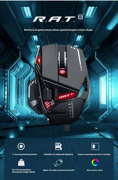 Madcatz Rat8+ Mouseesports Gaming Rat Pro X3 Wired Mechanical Mouse 11 Keys Programming Button Mice Pmw3389 Comfortable Custom