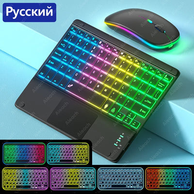 Rechargeable Backlit Tablet Android Keyboard,Wireless Bluetooth Keyboard with Touchpad for Xiaomi Pad 5 6 Pro iPad 9th 10th Gen