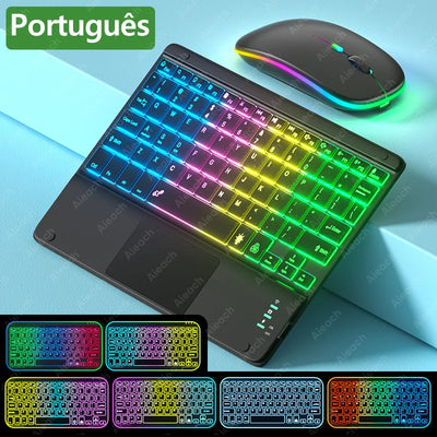 Rechargeable Backlit Tablet Android Keyboard,Wireless Bluetooth Keyboard with Touchpad for Xiaomi Pad 5 6 Pro iPad 9th 10th Gen