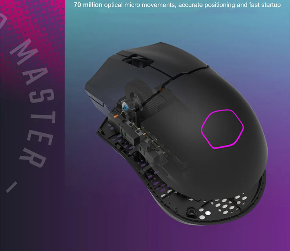 Cooler Master MM712 Wireless Gaming Mouse Three Modes RGB 59G Lightweight 19000DPI Office Mouse Support Bluetooth 5.1