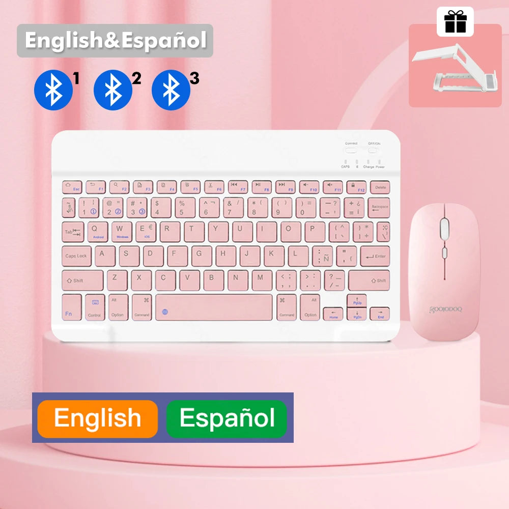 Bluetooth Keyboard Wireless Keyboard and Mouse Teclado for iPad 10th 2022 Xiaomi Samsung Huawei Tablet Android IOS Windows