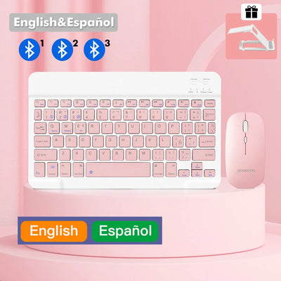 Bluetooth Keyboard Wireless Keyboard and Mouse Teclado for iPad 10th 2022 Xiaomi Samsung Huawei Tablet Android IOS Windows