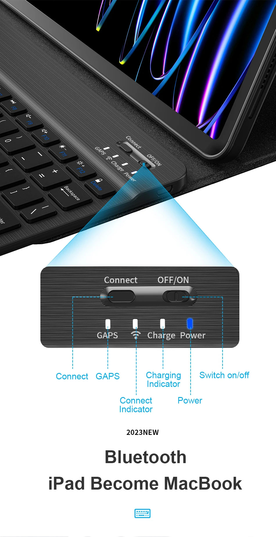 WiWU Keyboard for iPad 10th 2022 10.9 Magnetic Wireless Keyboard for iPad Air 4 5 11 inch Keyboards for iPad 10.2 Air 3 10.5