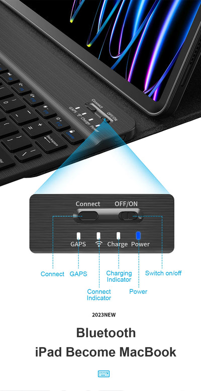 WiWU Keyboard for iPad 10th 2022 10.9 Magnetic Wireless Keyboard for iPad Air 4 5 11 inch Keyboards for iPad 10.2 Air 3 10.5