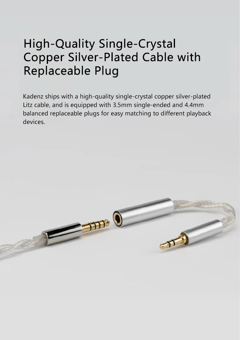 MOONDROP Kadenz Dynamic Driver lEMs In-ear Headphones Wired  Earbuds with Versatile Connectivity and High-Quality Cable