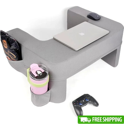 Ergonomic Reading Pillow Gaming Lap Desk with Cup Holder